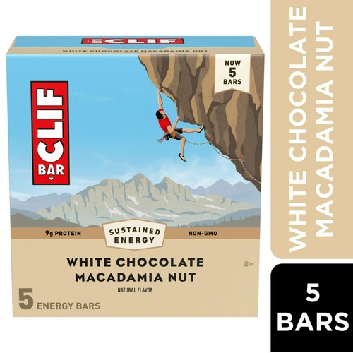 CLIF BAR White Chocolate Macadamia Nut Flavor,Made with Organic Oats(2.4 Oz 5pk)
