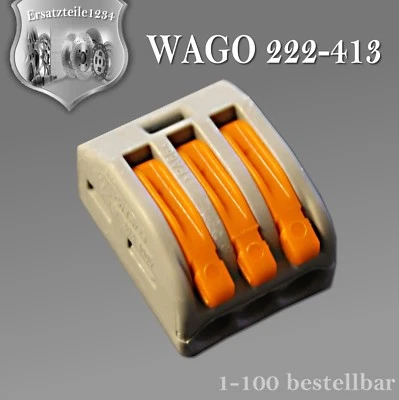 💡 Wago Klemmen mit Hebel 222 413 Verbindungsklemme dreipolig 3polig Klemme