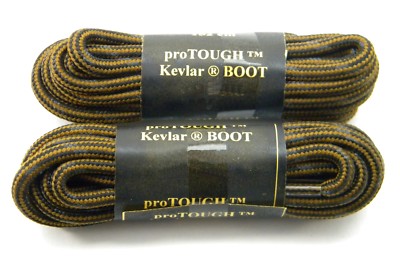 2 Pair Rust w/ Black 7/32 Thick Heavy Duty shoelaces made with kevlar strands 