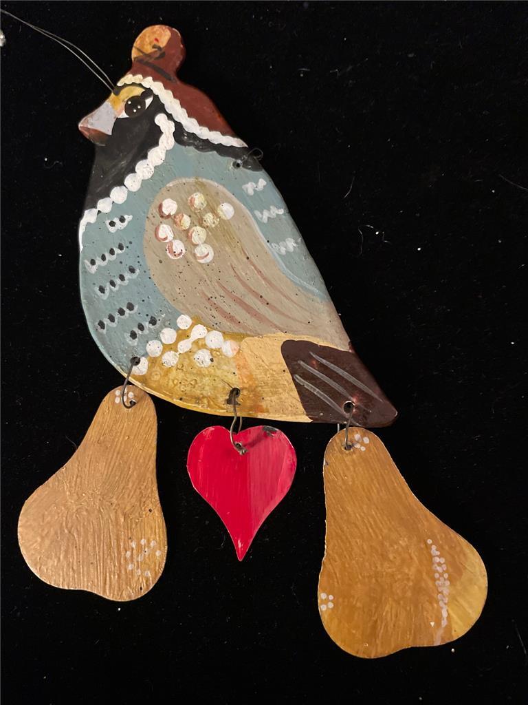 VINTAGE HOUSE OF HATTEN METAL 12 DAYS OF CHRISTMAS PARTRIDGE IN A PEAR TREE FOLK