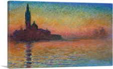 ARTCANVAS San Giorgio Maggiore Dusk Venice Italy Canvas Art Print Claude Monet