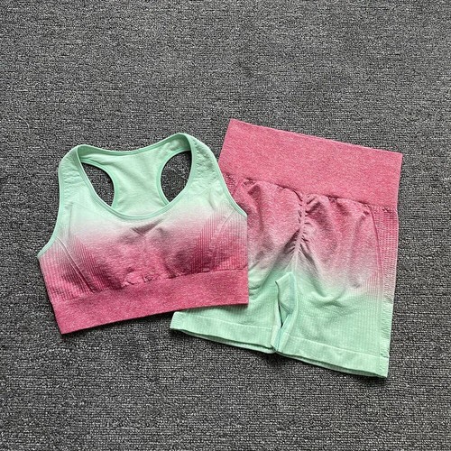 Women Yoga Set Workout Sportswear Gym Clothing Fitness Long Sleeve Crop Top New - Picture 13 of 39