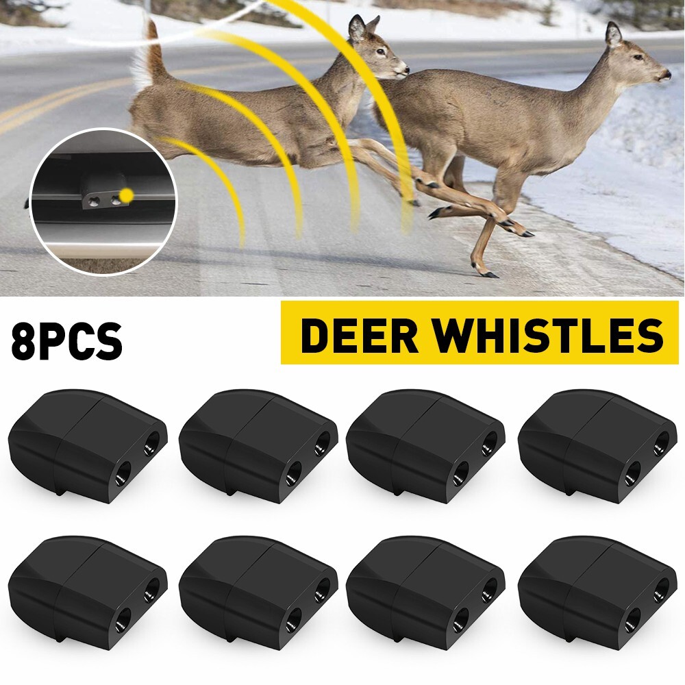 8 Pcs Deer Deer Whistles Warning Whistle for Cars, Motorcycles, Trucks, RVs- NEW