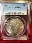 1896 Morgan Silver Dollar in MS63 graded by PGCS