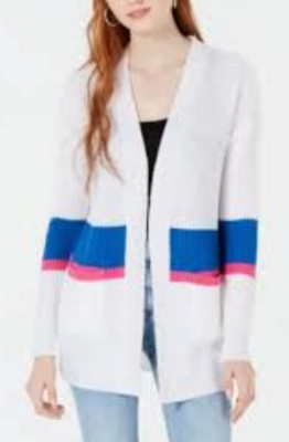 Ultra Flirt by Ikeddi Juniors' Colorblocked Long Cardigan, Size XS