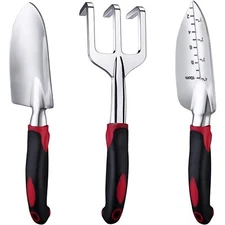 Garden Tool Set, 3 Piece Heavy Duty Garden Trowels Cast-Aluminum Garden Hand ...