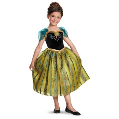 Ragazze Disney Frozen Anna Incoronazione Abito Deluxe Costume Bambini | eBay
