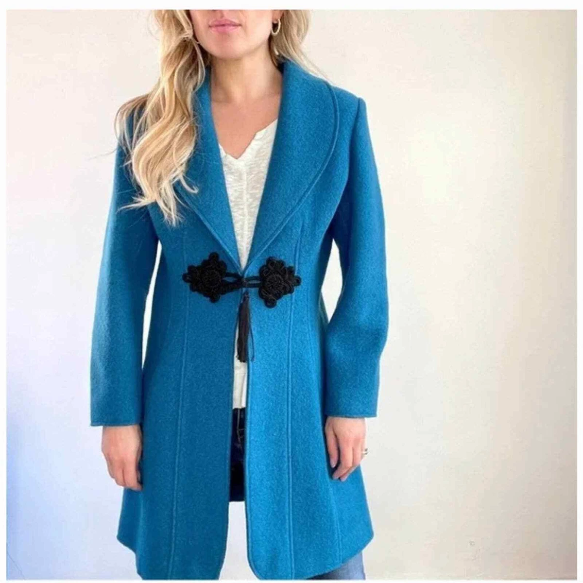 Aqua wool coat sales