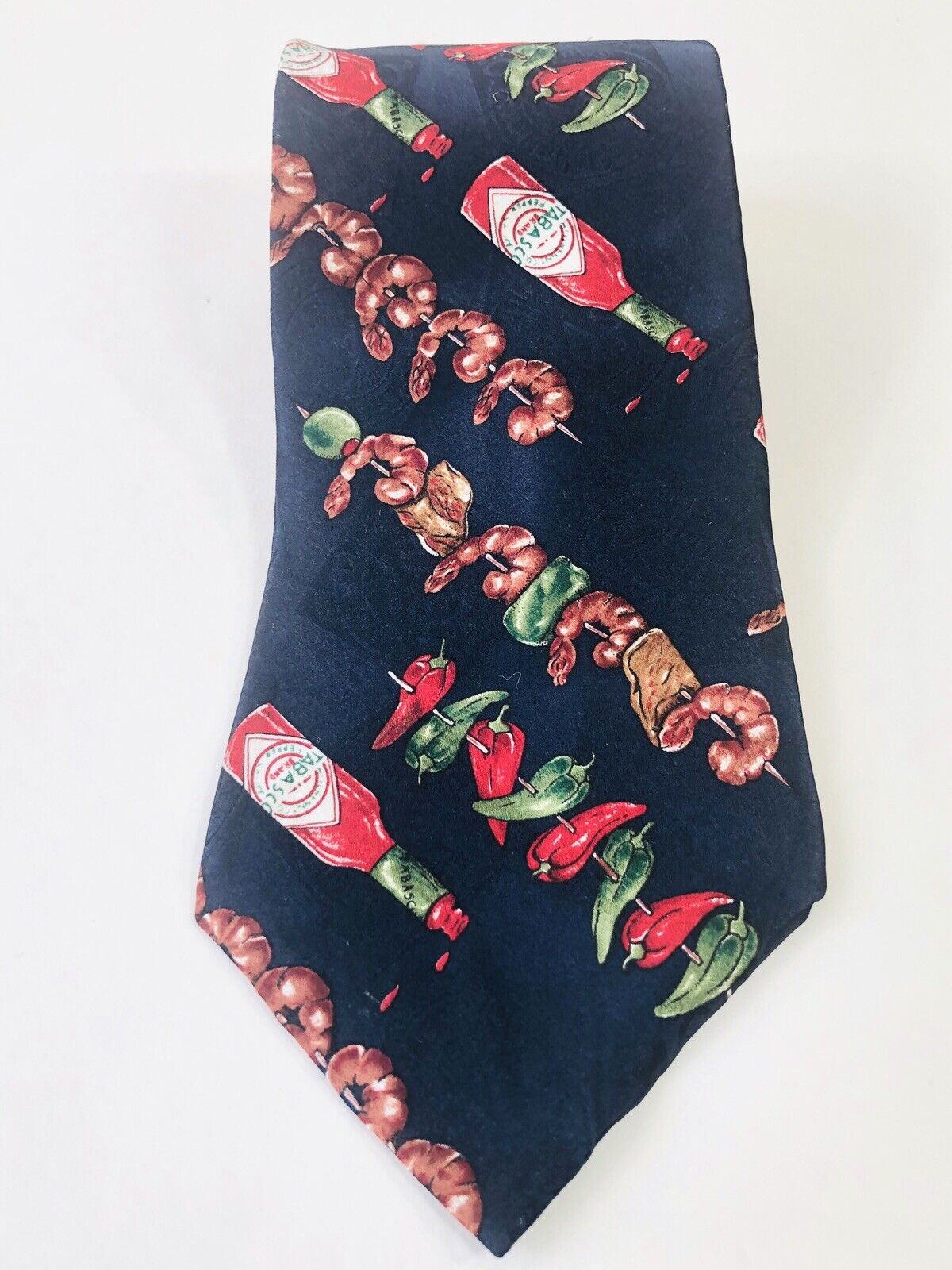 Tabasco Men's Novelty Tie  Shrimp Kebab Peppers  … - image 1