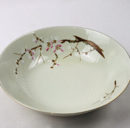 Vtg 1950s Wentworth China Bowl Pasadena Hand Painted Peach Blossoms Moderna 9” - Picture 2 of 9