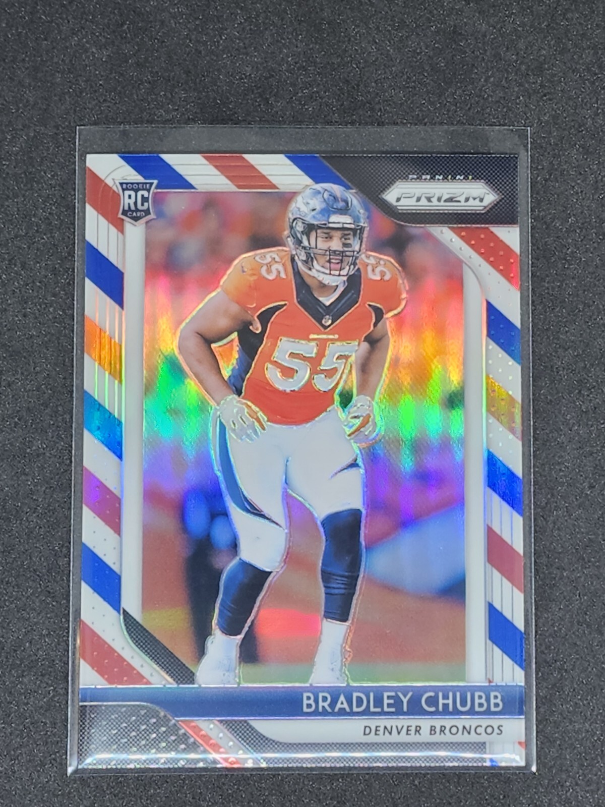 2018 Panini Prizm #204 Red/White/Blue Prizm Bradley Chubb Rookie Broncos