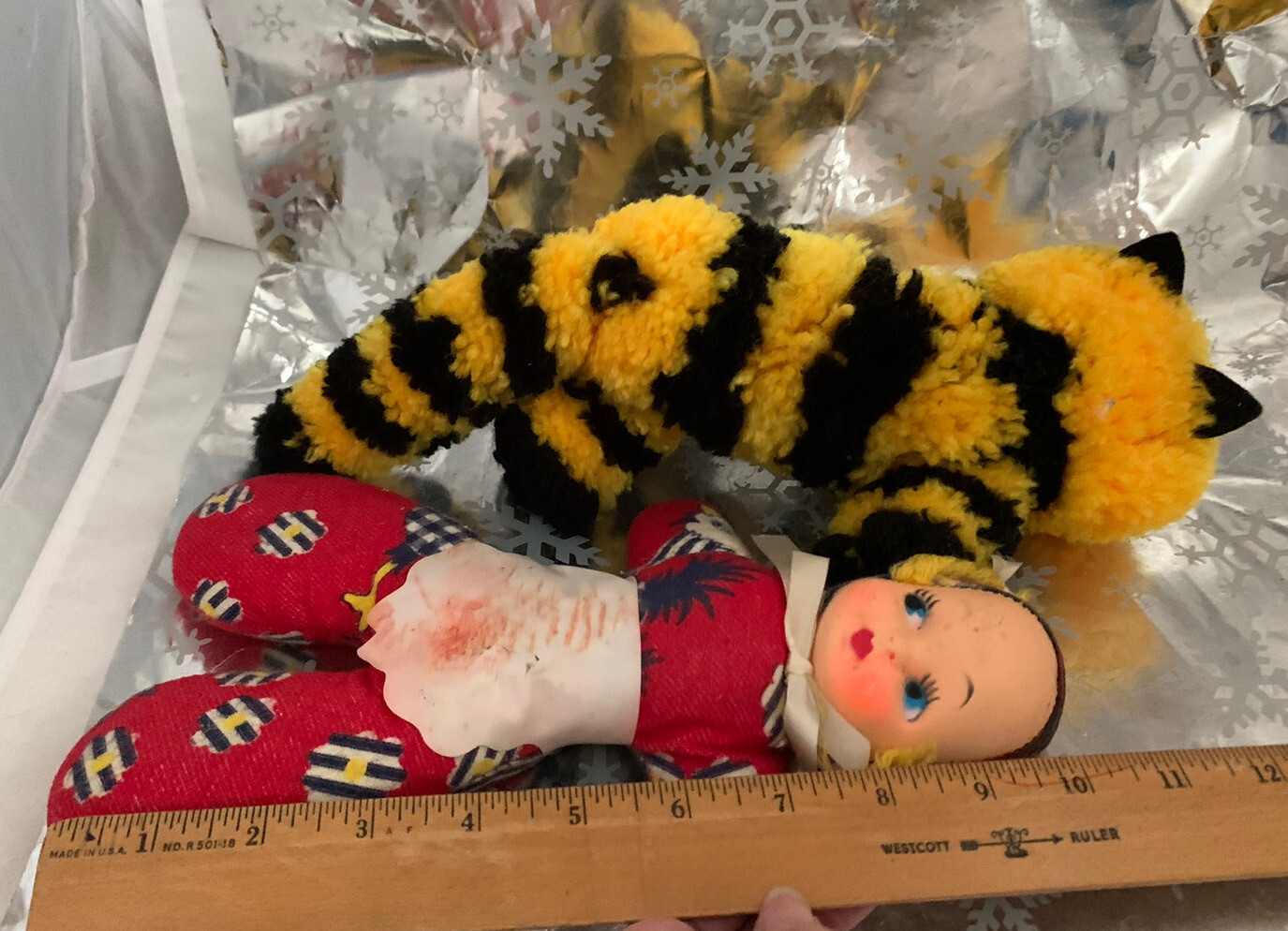 Handmade Yarn Craft Tiger Cat Animal & Soft Cloth Dollie