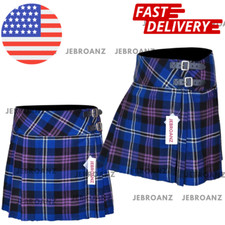 New Ladies Knee Length Kilt Skirt 14" Length Tartan Pleated-Heritage of Scotland