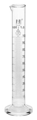 Eisco Labs 100ml Graduated Cylinder, Class A - White Graduations, Round Base