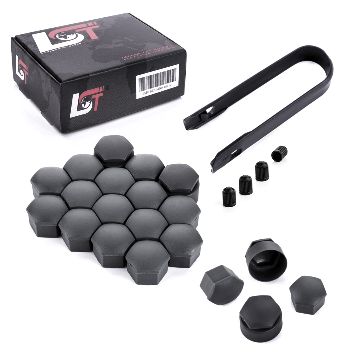 20X Wheel Bolt Caps 17 Mm Theft Resistant Anthracite For AUDI TT 8J 8N FV