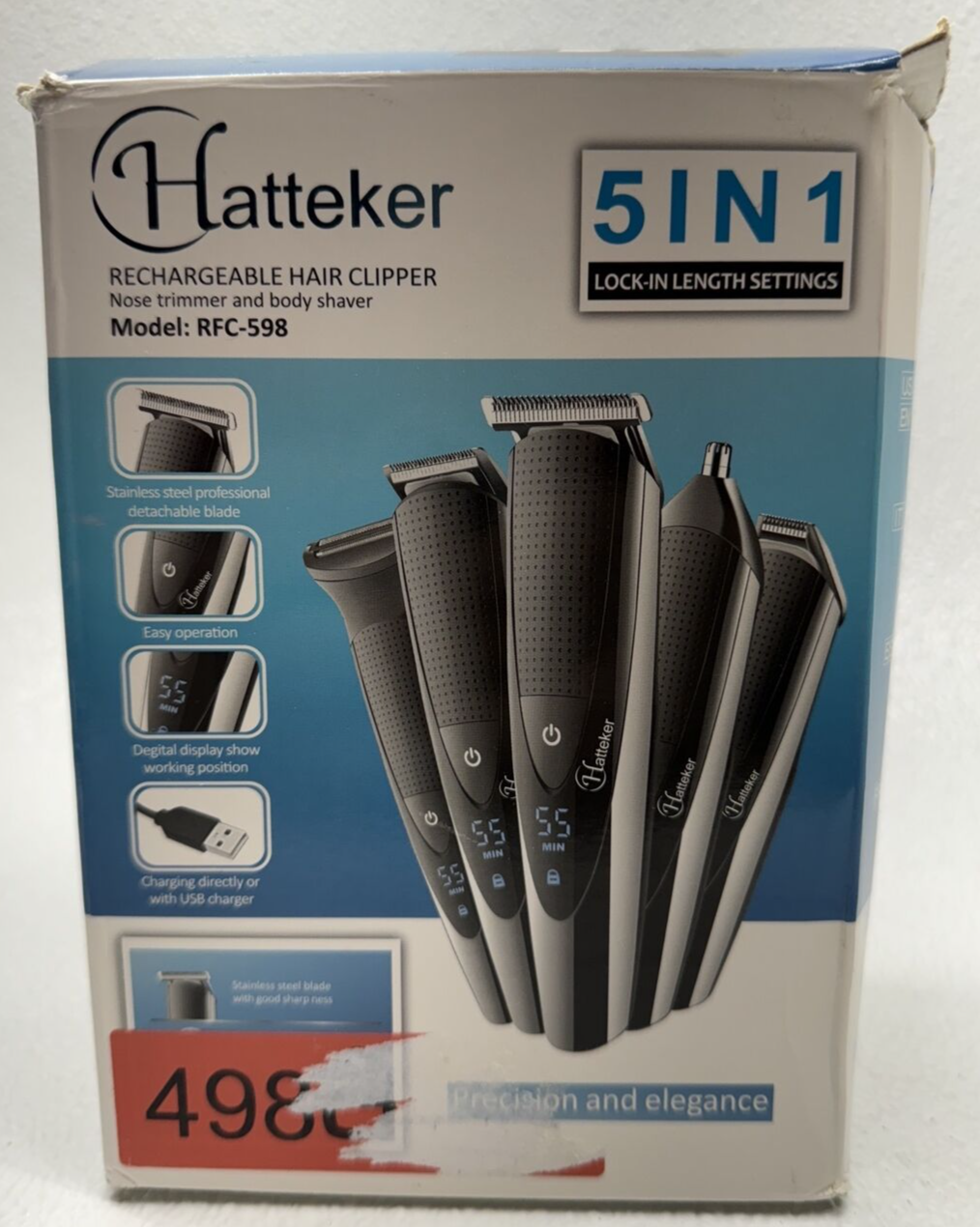 Hatteker Mens Hair Clipper Beard Trimmer Grooming kit 5 In 1 w/ Storage Tray eBay