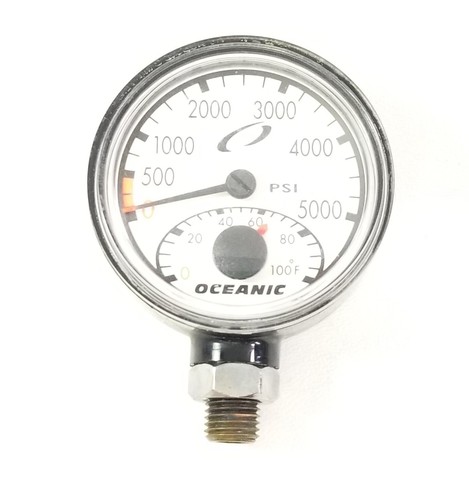 Oceanic 5000 PSI SPG Submersible Pressure Gauge + Thermometer 5,000 Scuba #4325 - Picture 2 of 8