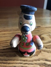 Vintage Wooden Russian Bear bought in the former Soviet Union in 1986; 4" tall