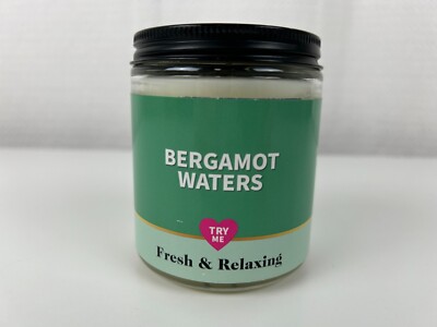 Bath Body Works White Barn Bergamot Waters Jar Candle 7 oz Clean Relaxing Scent