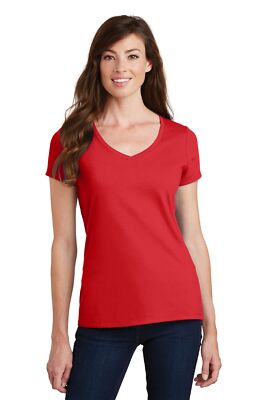 Port & Company LPC450V Womens Short Sleeve Fan Favorite V Neck Stylish T-Shirt