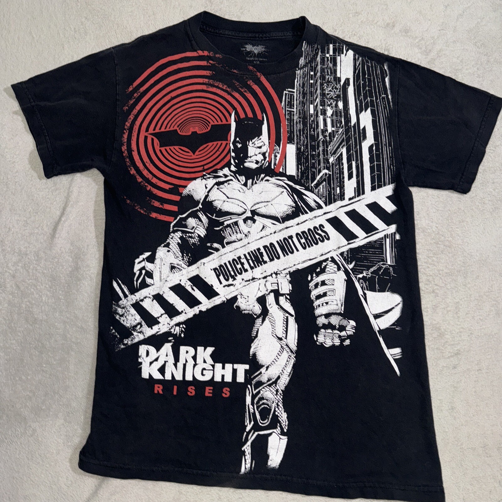 Batman The Dark Knight Rises Movie Promo T-Shirt Black Huge Graphic Bat Gotham S