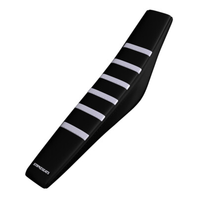 Husqvarna TC 65 2020 2021 2022 2023 Gripper Ribbed Seat Cover Black White Ribs