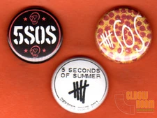 Set of three 1" 5 Seconds of Summer pins buttons 5SOS five