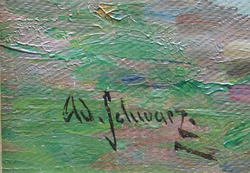 Adolf SCHWARZ (1869-1926) voiliers dans le vente en gros port huile/lin