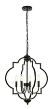 Black Pendant Farmhouse Kitchen Lighting Foyer Dining Room Chandelier Light 20"