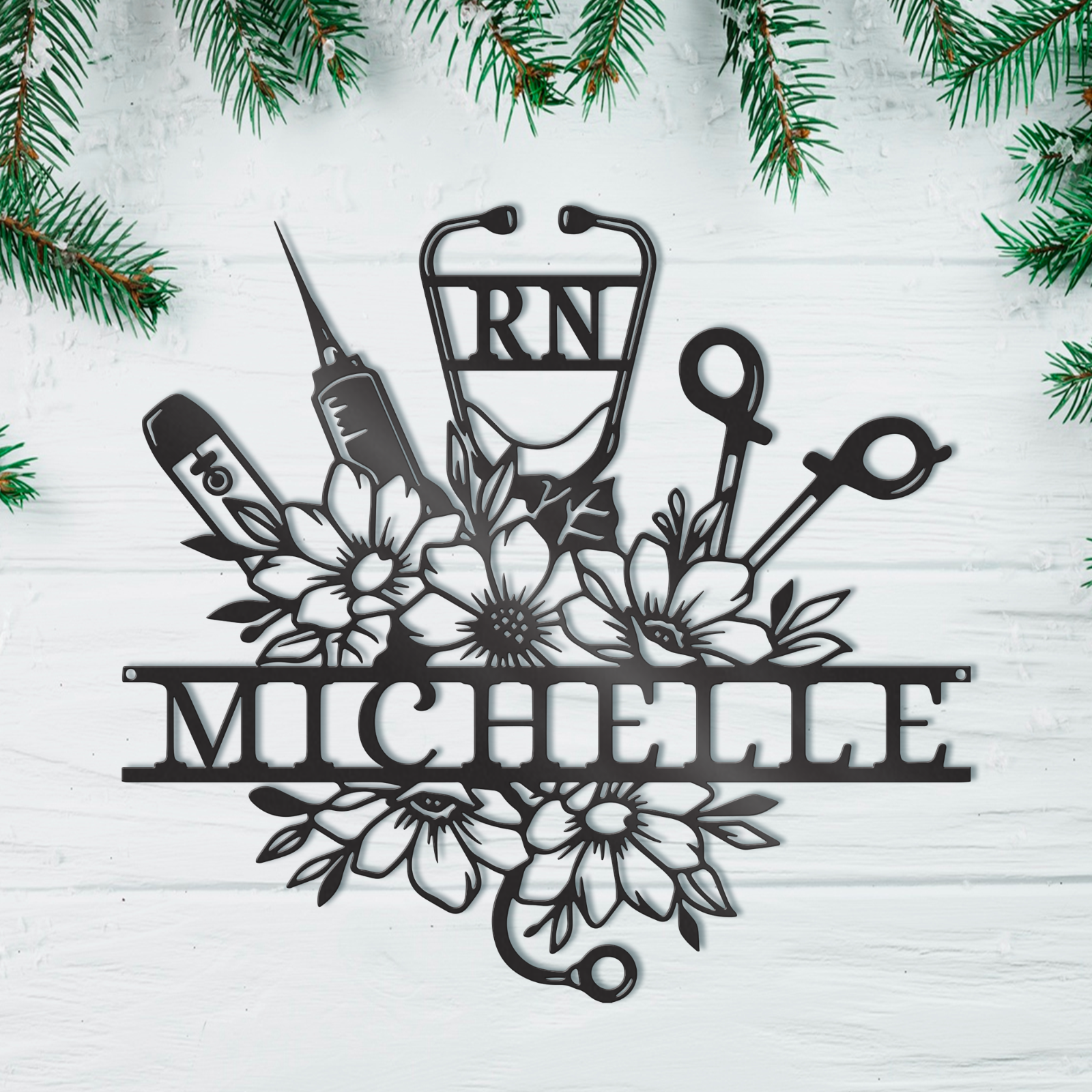 Personalised Nurse Metal Sign, Custom Nurse Name Sign, RN Gifts, Nurse Gifts