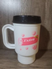 Wrigley’s Extra Travel Coffee Mug Pink and White Chewing Gum New 