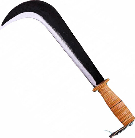 Roncola Adel Foglia 32cm Tipo Bergamo Stretta - Acciaio e Cuoio