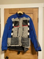 BMW Motorrad Rallye 2 Pro Blue Motorcycle Touring Jacket Protective Coat 52 MINT