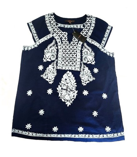Fever™ Embroidered Cotton Peasant Top, L - Picture 2 of 7