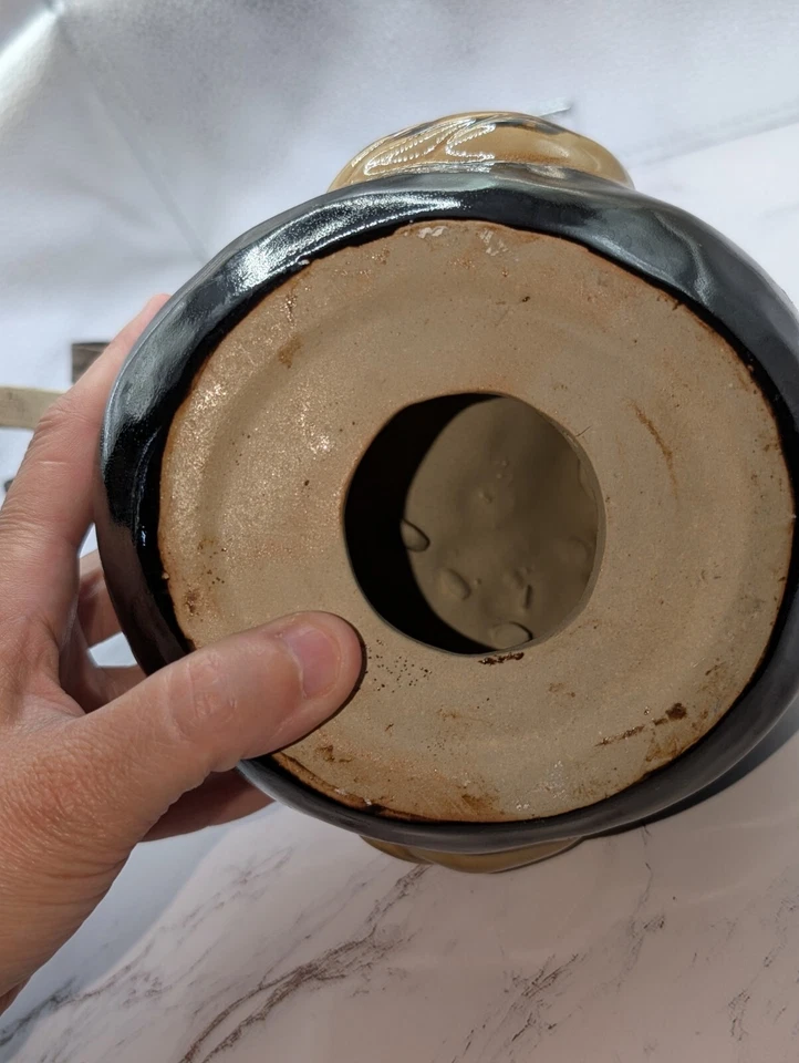 Gallina/Gallo/Pollo de Cerámica con Cola de Metal - Diseño Rústico Brillante Foto 3 de 3