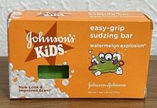 Johnson's Kids Easy Grip Sudzing Soap Bar Watermelon Explosion 2.46oz