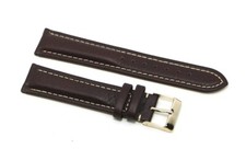 Cinturino orologio vera pelle imbottito testa di moro 18mm tipo breitling pa 885