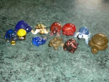 10 TOUTE PETITE TORTUE FIGURINE MINIATURE METAL PORCELAINE VERRE MURANO RESINE