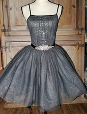 Curtain Call c480 Black Tie Affair Gray Silver Ballet Costume CXL Extra Large