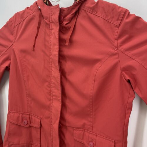 Pendleton Womens Medium Rain Jacket Coat Windbreaker with Hood Burnt Red Pockets - Picture 2 of 6