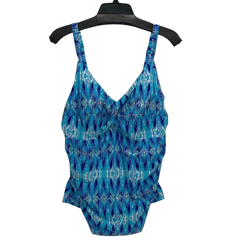 Haut De Maillot De Bain Bleu Rod Beattie - Taille 10 - Motif Géométrique - Neuf
