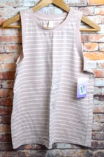 STARS ABOVE Pink Striped Tank Top, Sleep Shirt, Pajama Womens Small NEW