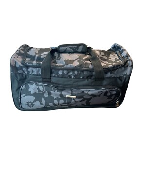 PRODIGY Roller Style Travel Duffel Bag Floral Print, Neutral Colors
