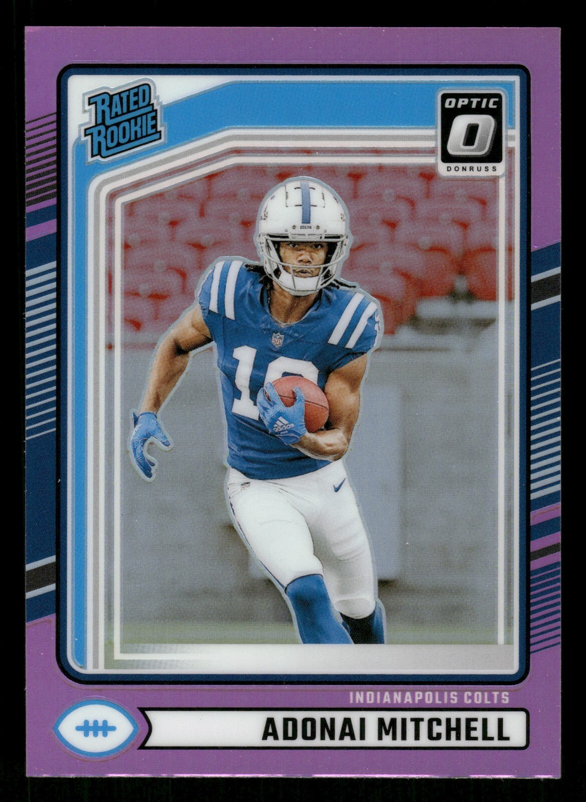 2024 Panini Donruss Rated Rookie Adonai Mitchell #343 Optic Preview Pink Prizm