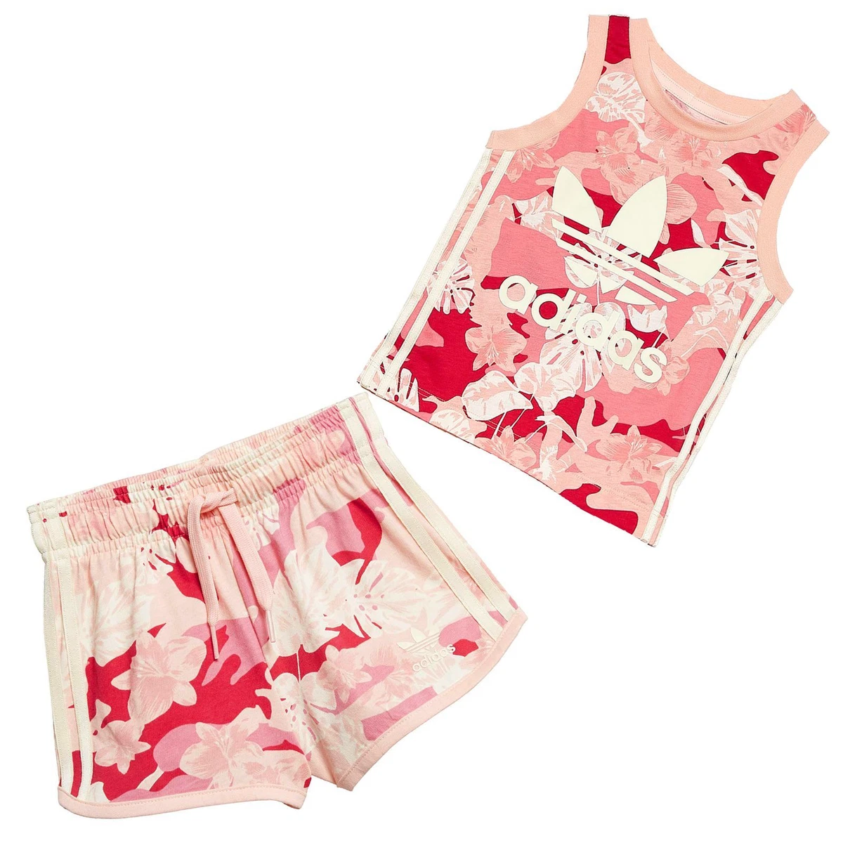 Adidas flower cheap shorts set