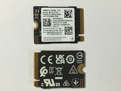 SAMSUNG PM991a M.2 2230 1TB SSD NVMe PCIe3.0X4 For Microsoft Surface Pro X Pro 7 - Picture 4 of 8