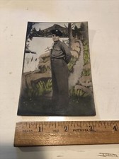 Vintage World War II Original Photograph Soldier Posing with Backdrop