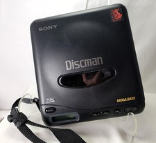 Sony Discman D-33 Retro CD Player Black Mega Bass Not Working for Parts Repair
