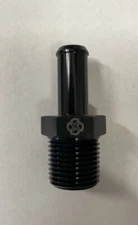 T185 1/2 Hose (12.7mm) Barb End To 1/2 NPT Aluminum Fitting Black