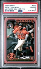 2024 Topps Series 1 - Marco Luciano #232 Mother's Day Hot Pink /50 (RC) PSA